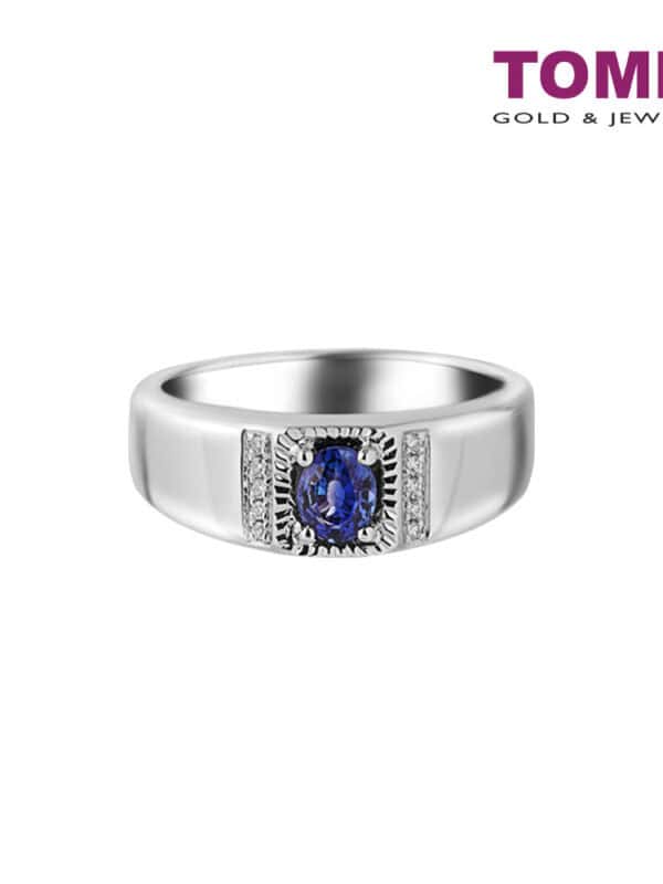 tomei_0003s_0002_tomei_22284.psd_2 TOMEI Homme Series, Sapphire Men's Ring, Silver 925+Palladium