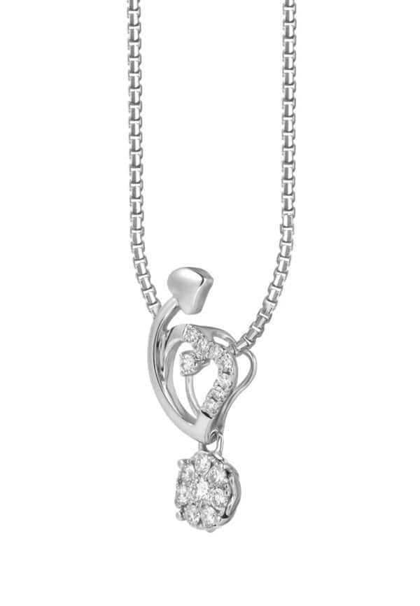 TOMEI Little Heart Collection, Diamond Pendant Set, White Gold 585