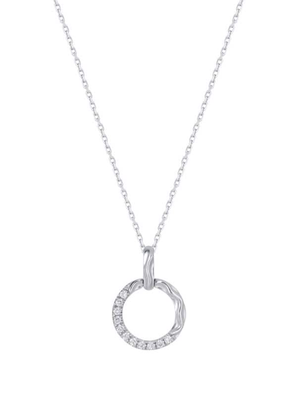 TOMEI Diamond Pendant Set, White Gold 585
