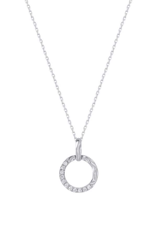 TOMEI Diamond Pendant Set, White Gold 585