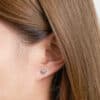 TOMEI Laser Cut Love Earrings, White Gold 585