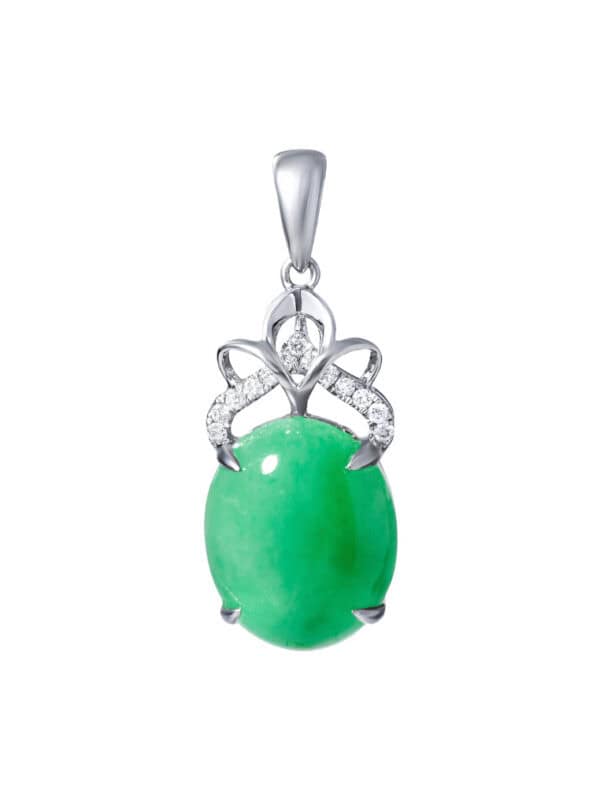 TOMEI Jade Pendant, White Gold 750