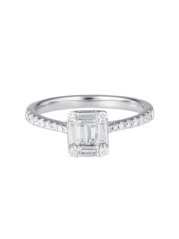 TOMEI Diamond Ring, White Gold 750