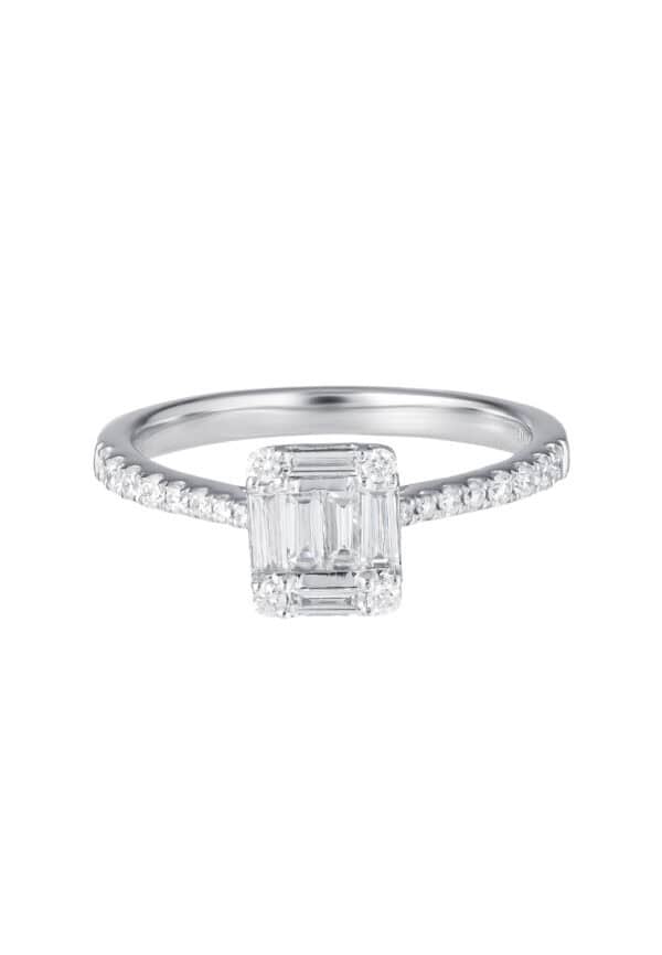 TOMEI Diamond Ring, White Gold 750