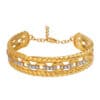 TOMEI Link Chain in Twisted Parallel Bangle, Yellow Gold 916