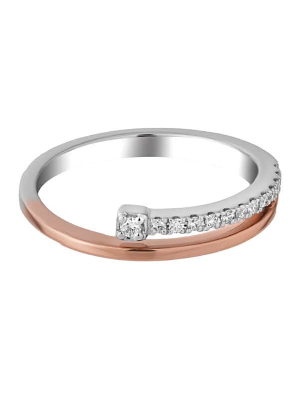 TOMEI Beyond Brilliance Diamond Ring, White+Rose Gold 585