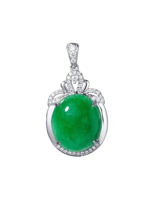 TOMEI Jade Pendant, White Gold 750