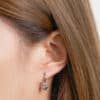 TOMEI Little Sweet Heart Loop Earrings, White Gold 585