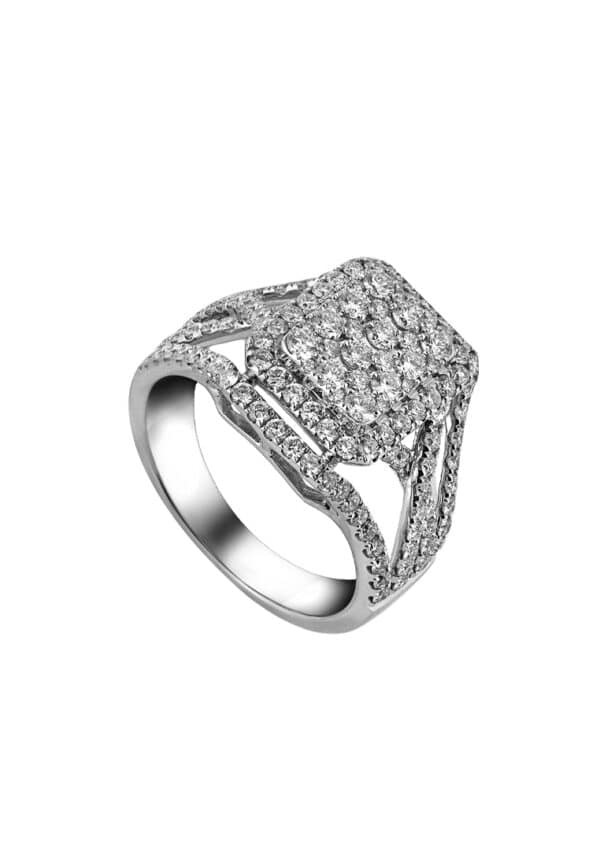 TOMEI Glamorous Diamond Ring, White Gold 750