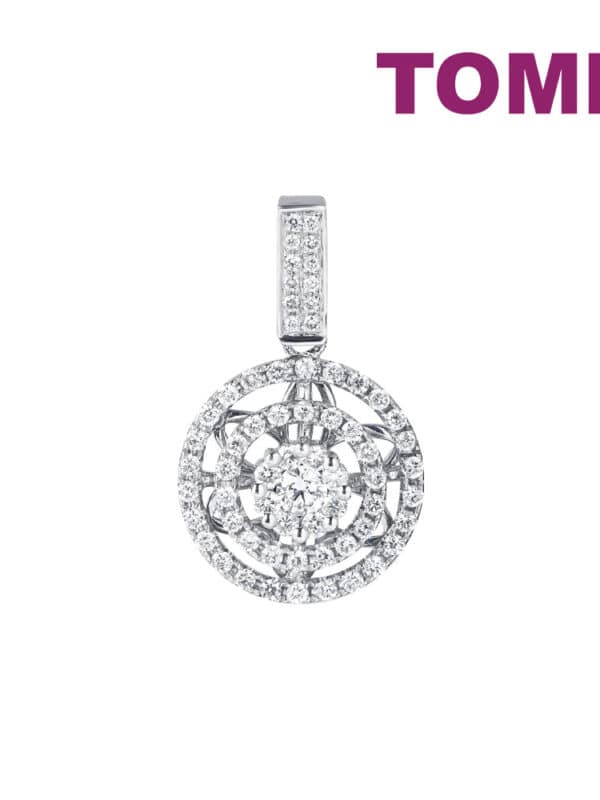 TOMEI Diamond Pendant, White Gold 750