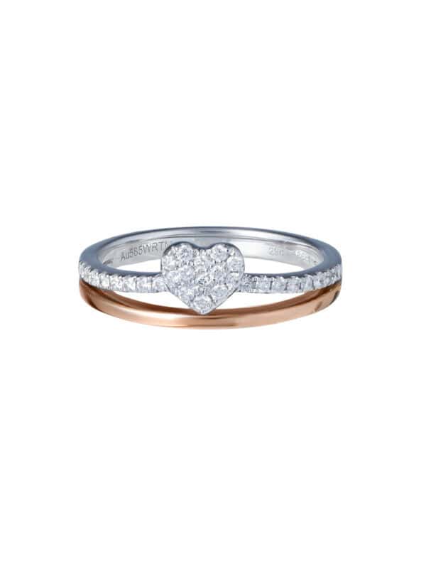 TOMEI Diamond Ring, White+Rose 585