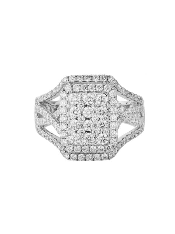 TOMEI Glamorous Diamond Ring, White Gold 750