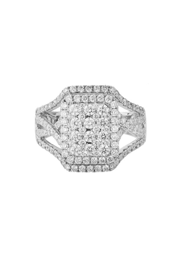 TOMEI Glamorous Diamond Ring, White Gold 750