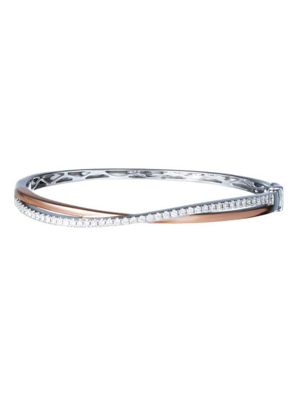 TOMEI Diamond Bangle, White+Rose 585