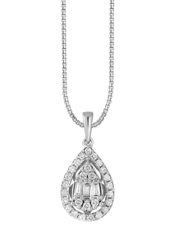 TOMEI Moon Drop Pendant, White Gold 750 (P6245)
