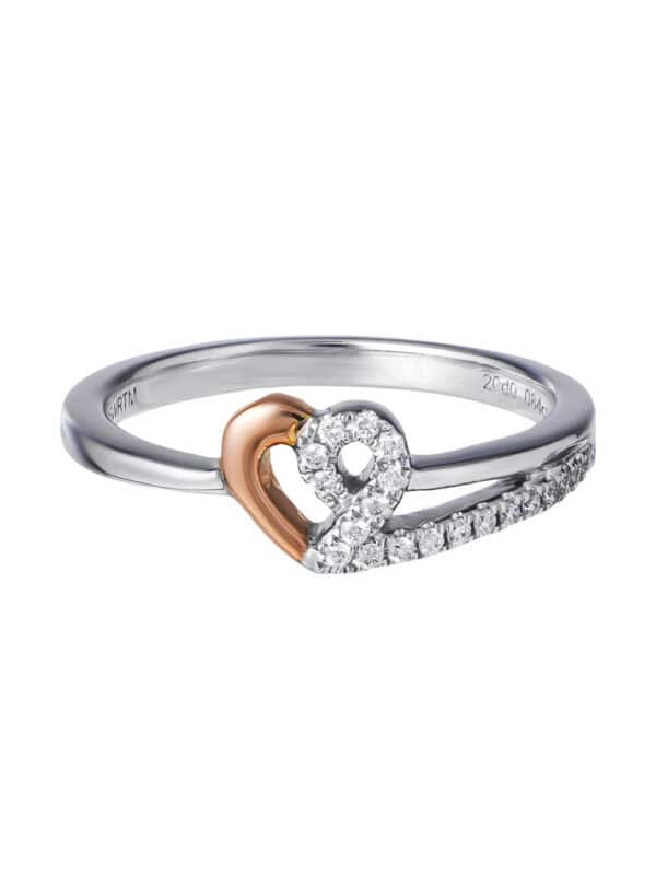 TOMEI Diamond Ring, White+Rose Gold 585