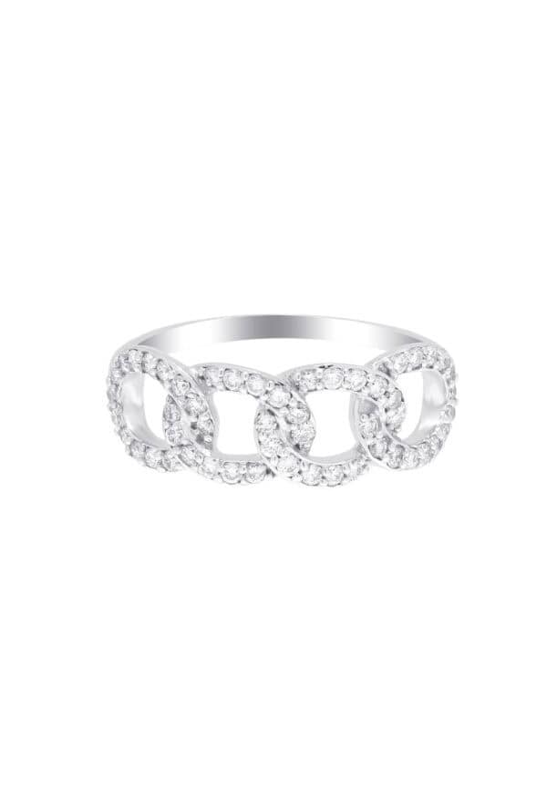 TOMEI Koleksi Gardenia Diamond Ring, White Gold 750