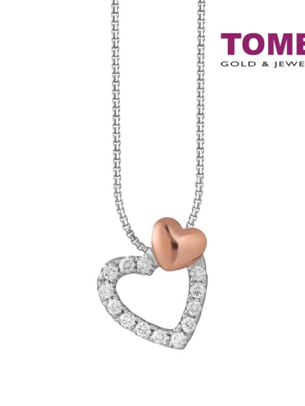 tomei_0016s_0001_tomei_01578.psd TOMEI Glowing Heart Pendant Set, White+Rose Gold 585 (P6191WR)