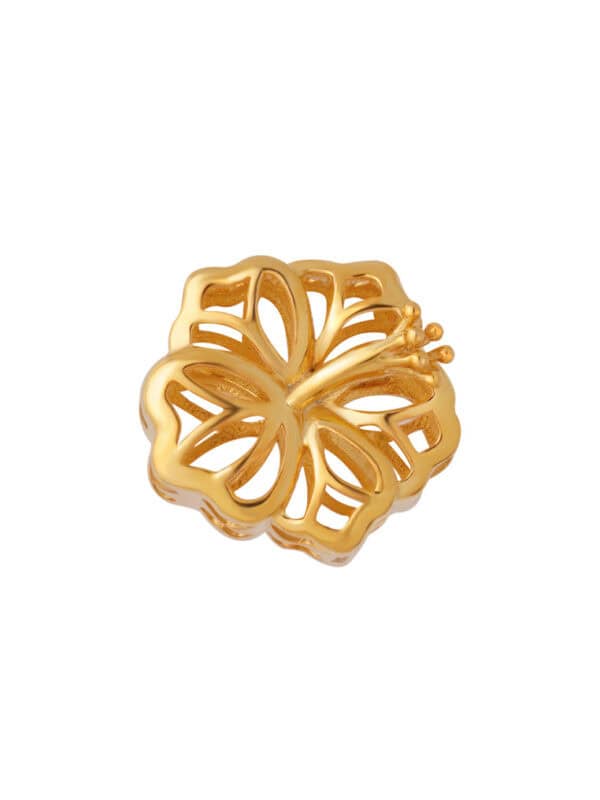 TOMEI Hollow Flower Charm, Yellow Gold 916