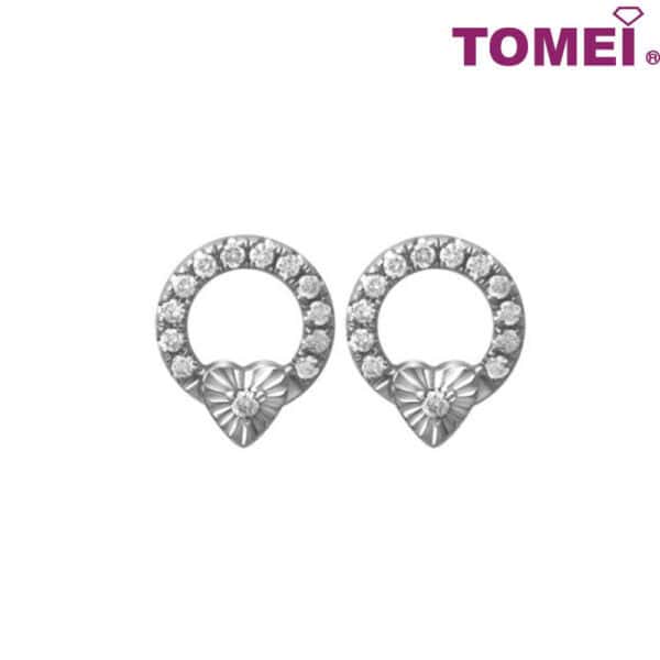 TOMEI Diamond Earrings Snowy Snowball Collection, White Gold 585