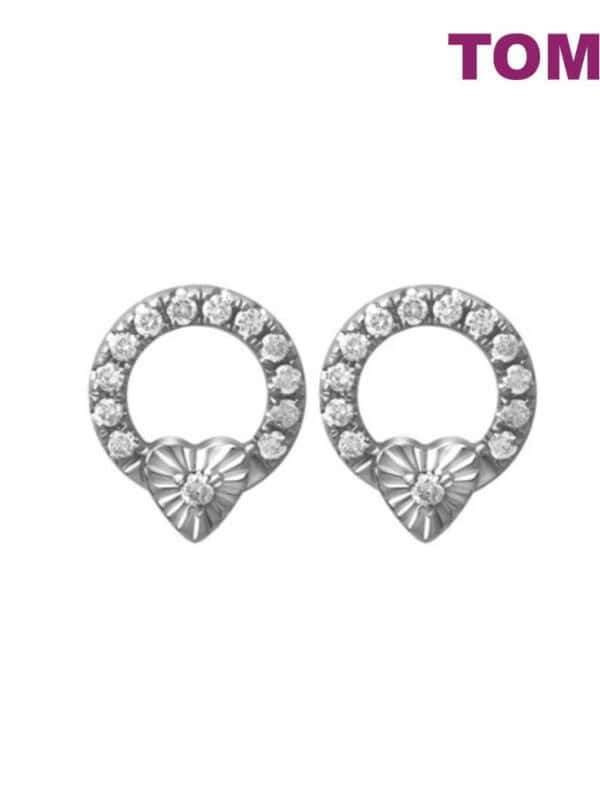 TOMEI Diamond Earrings Snowy Snowball Collection, White Gold 585
