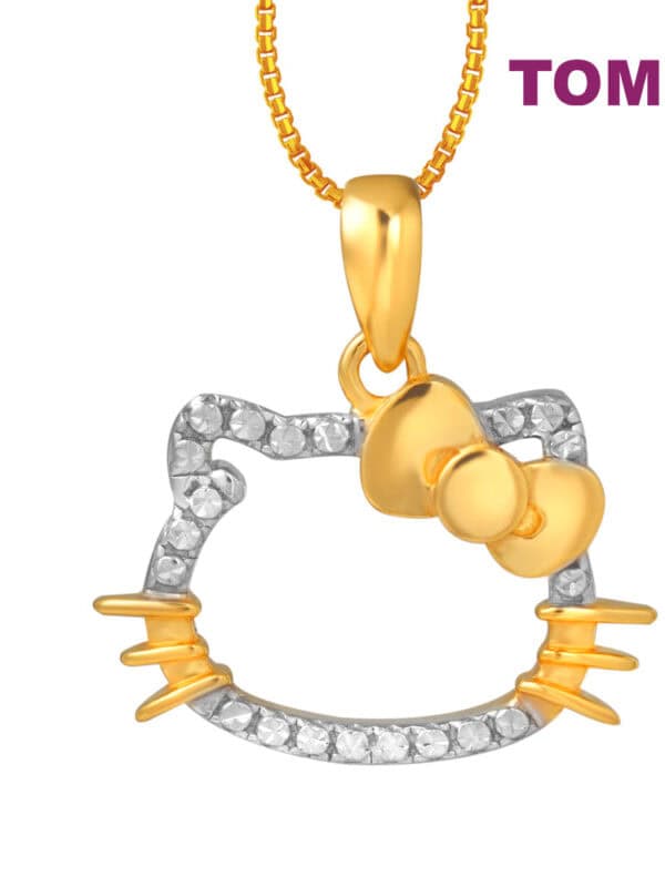 TOMEI X SANRIO Dual-Tone Hello Kitty Pendant, Yellow Gold 916