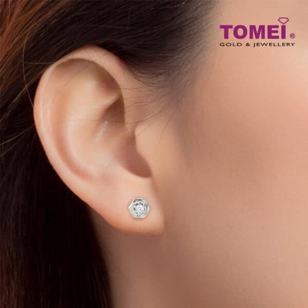 TOMEI White Christmas Collection Diamond Earrings, White Gold 585