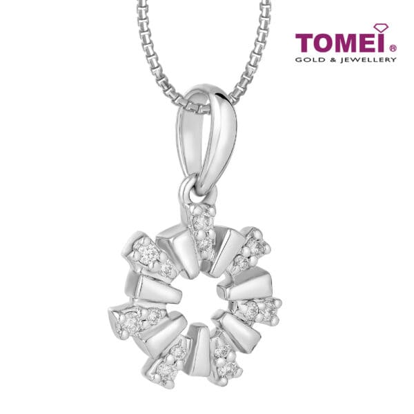 TOMEI Twinkly Trinkets Collection Diamond Pendant Set, White Gold 585