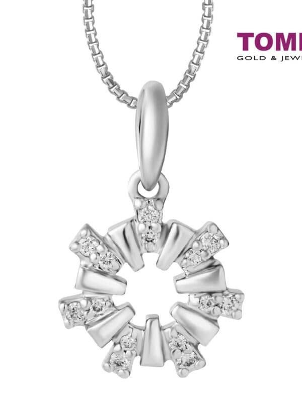 TOMEI Twinkly Trinkets Collection Diamond Pendant Set, White Gold 585