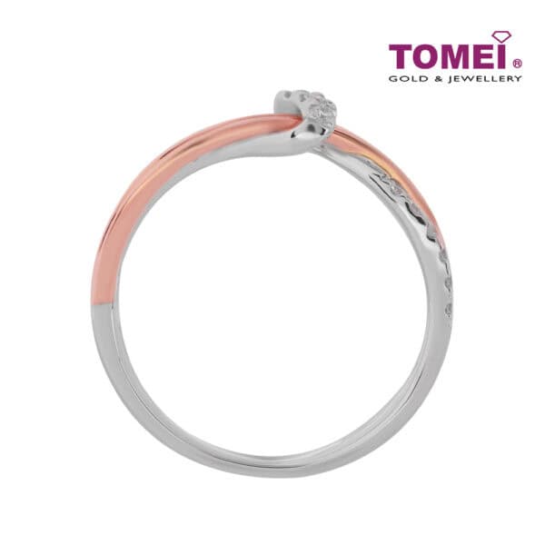 TOMEI Precious Trinity Collection Diamond Ring, White+Rose Gold 585