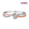 TOMEI Precious Trinity Collection Diamond Ring, White+Rose Gold 585