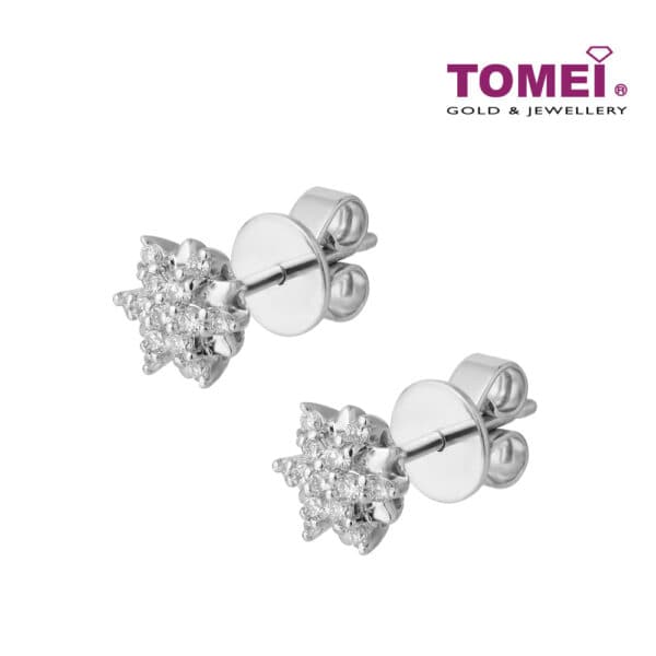 TOMEI Sweet Embrace Earrings, White Gold 585 (E2150)