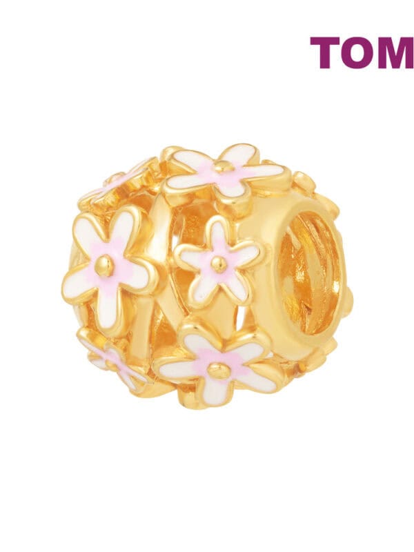 TOMEI Rolling in Flowers Charm, Yellow Gold 916