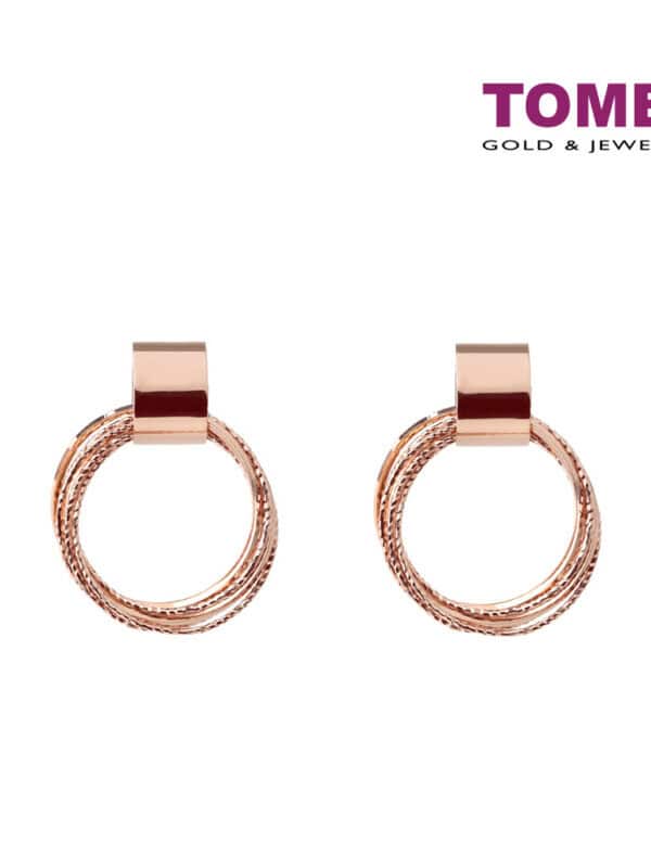 TOMEI Rouge Collection, Circular Earrings, Rose Gold 750