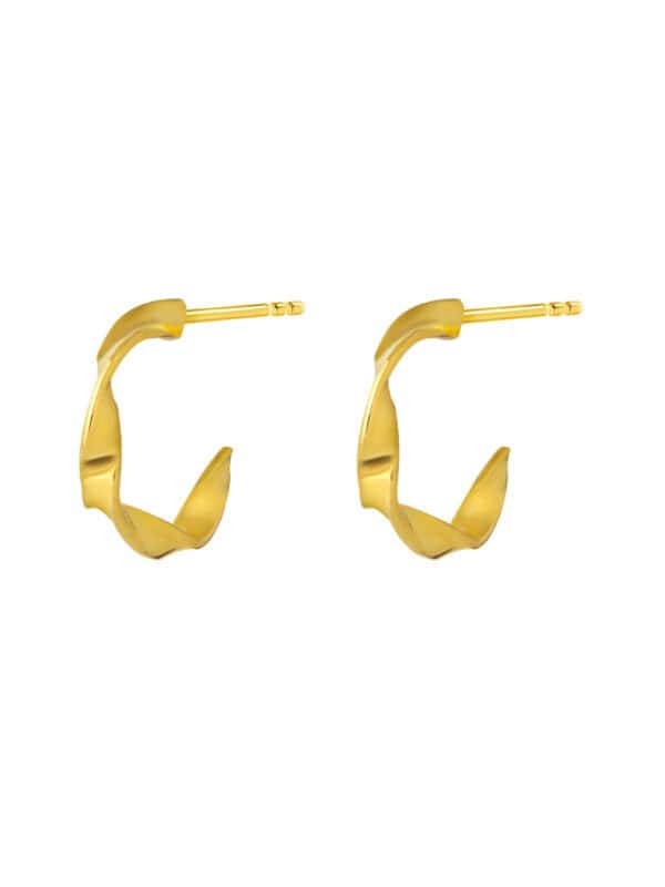 TOMEI Twisted Earrings, Yellow Gold 916