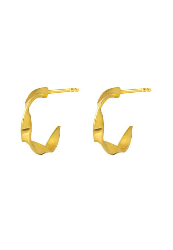 TOMEI Twisted Earrings, Yellow Gold 916