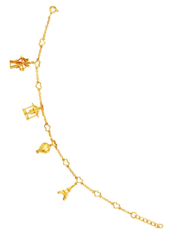 TOMEI Travel With Love Bracelet, Yellow Gold 916