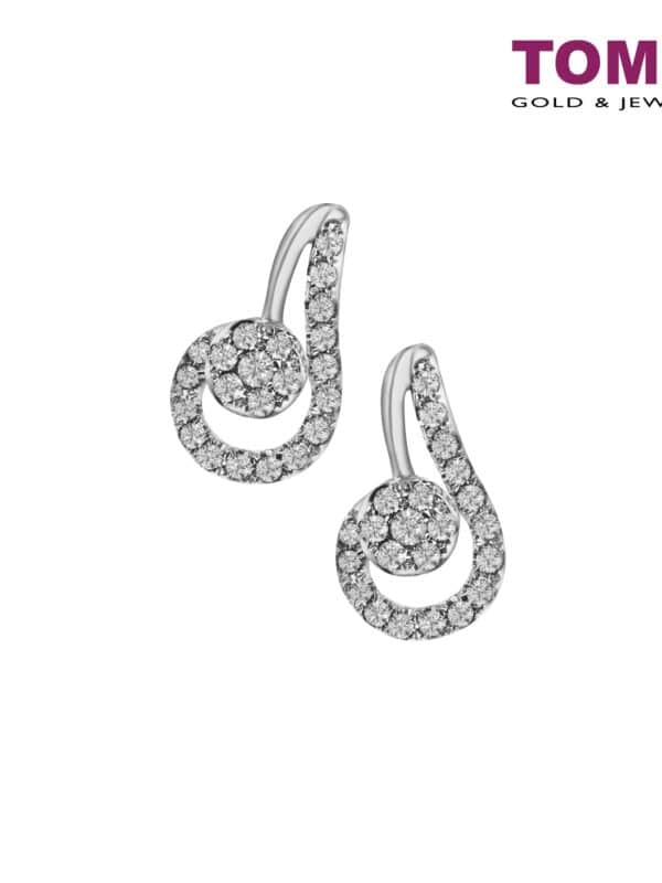 TOMEI Scintillante Diamond Earrings, White Gold 375 (E1453)