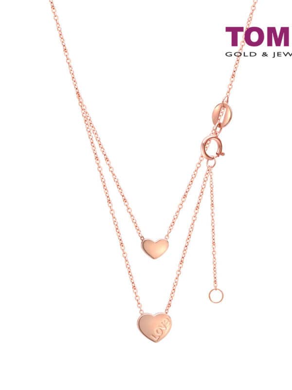 TOMEI Rouge Collection, Dwi-Love Double Layer Necklace Rose Gold 750