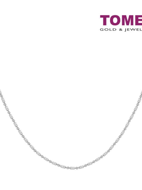 Tomei Sparkling Necklace, Unisex White Gold 585