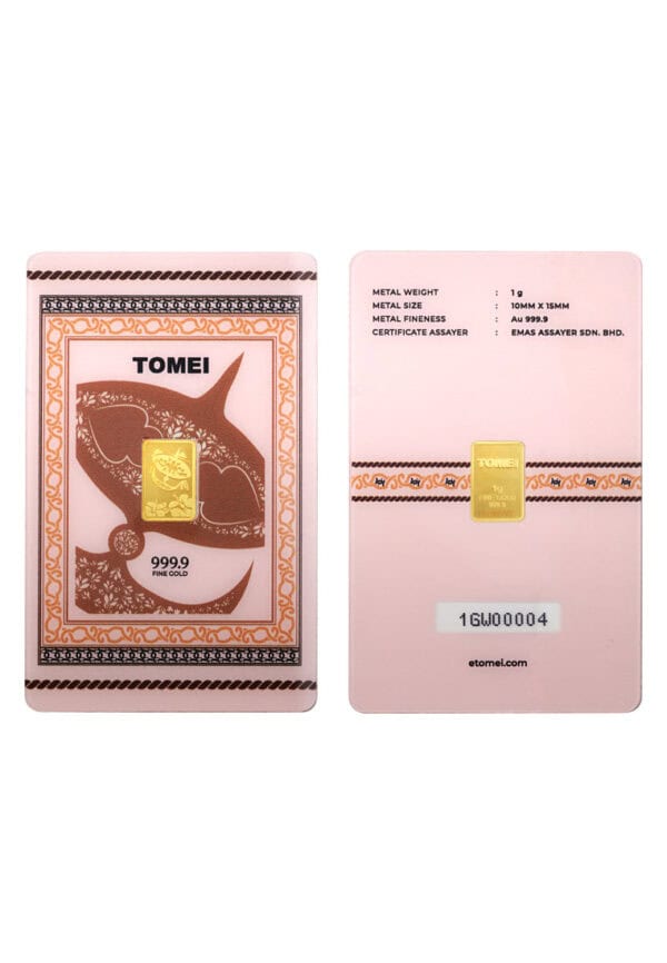TOMEI [Online Exclusive] Koleksi Wau Gold Bar | 1 Gram | Fine Gold 9999