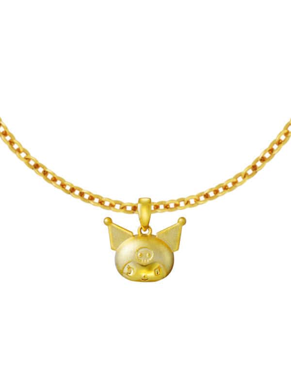 TOMEI X SANRIO Kuromi Head Pendant, Yellow Gold 916