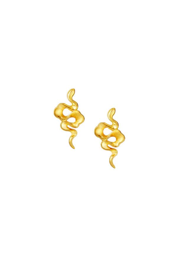 TOMEI x XIFU ??????The Essence Of Nature Earrings, Yellow Gold 999