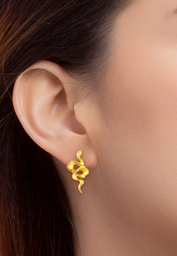 TOMEI x XIFU ??????The Essence Of Nature Earrings, Yellow Gold 999