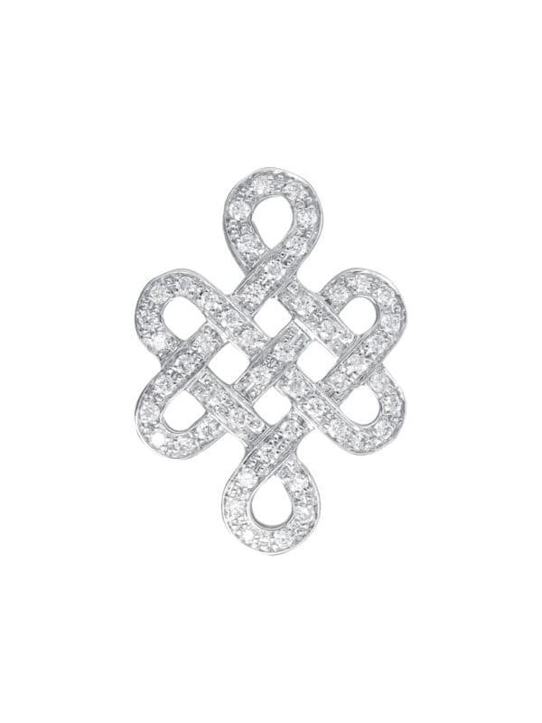 TOMEI Ruyi Knot Diamond Pendant, White Gold 750