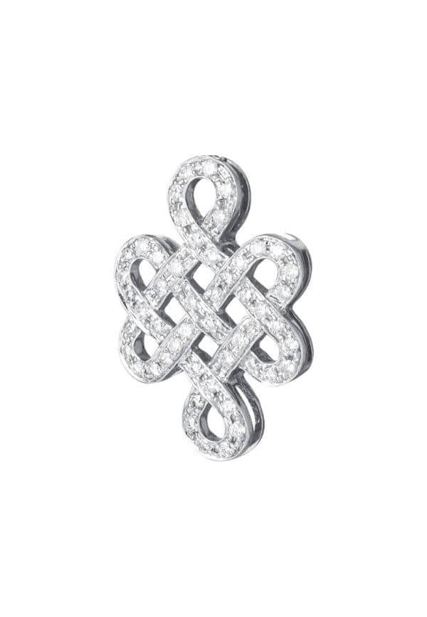 TOMEI Ruyi Knot Diamond Pendant, White Gold 750