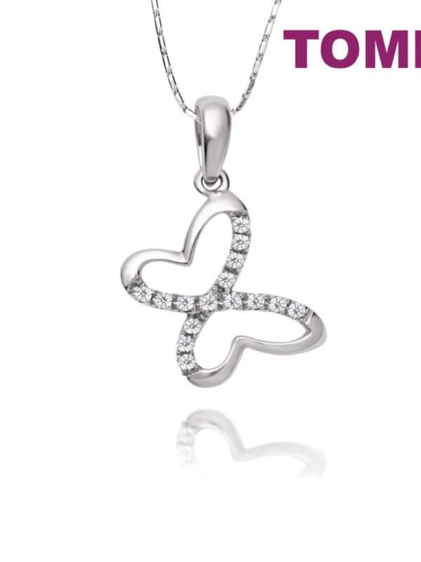 TOMEI The Butterfly Effect Diamond Pendant Set | White Gold 585
