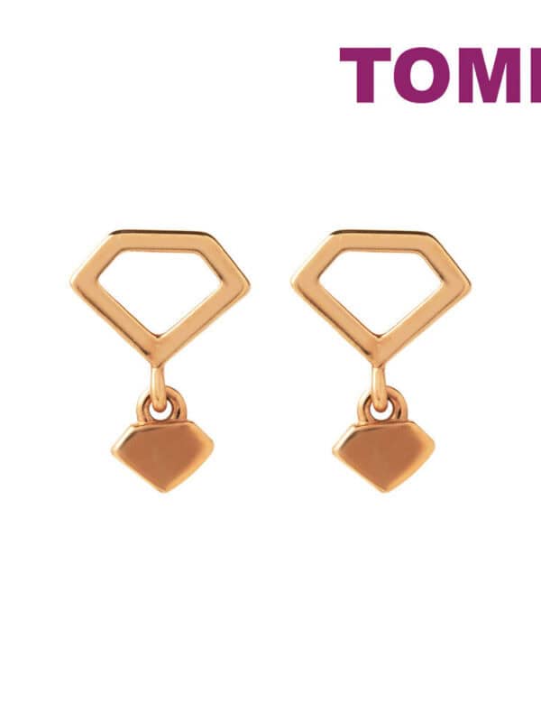 TOMEI Rouge Collection Mini Heart Dangle Earrings, Rose Gold 750
