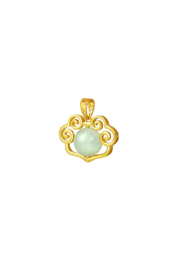 TOMEI Ru Yi Jade Pendant, Yellow Gold 916