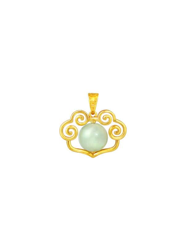 TOMEI Ru Yi Jade Pendant, Yellow Gold 916